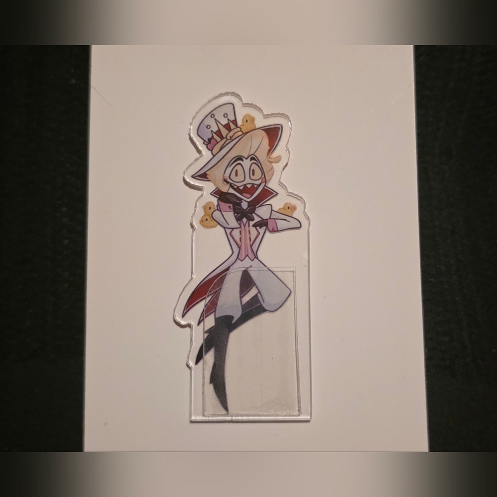 Lucifer Phone Peeker! Hazbin Hotel Lucifer Acrylic Phone Computer Buddy NEW‎